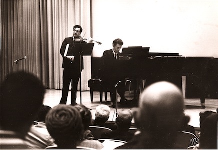Banat with Robert Starer, composer, at the piano 1968