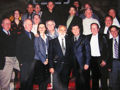 Banat’s Philharmonic colleagues celebrating the 25th anniversary of the orchestra’s Strike Tour with Spanish manager (with white beard) Madrid, 1998