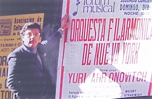 1973 Philharmonic Strike Tour, Banat with poster in Madrid